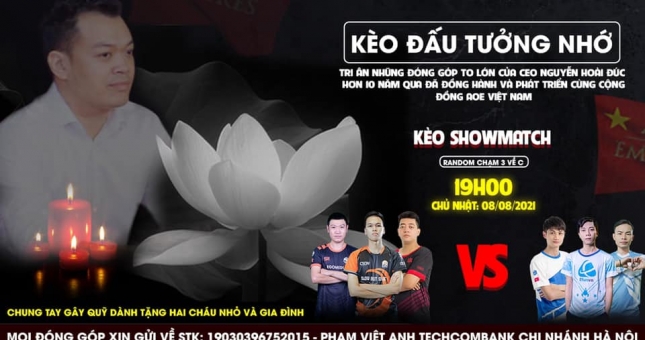 AoE Việt Nam tổ chức kèo đấu tưởng nhớ, tri ân CEO Nguyễn Hoài Đức