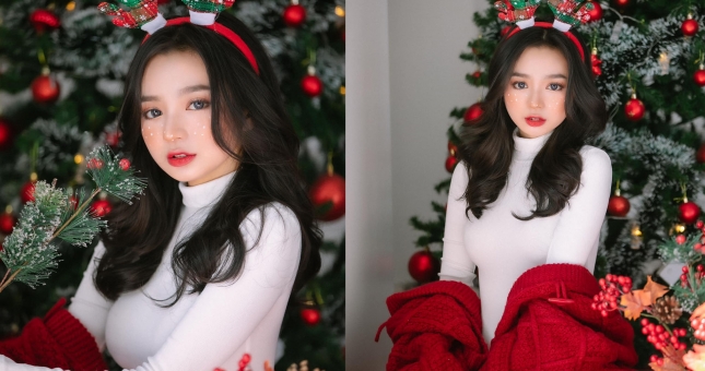 Nữ streamer Kim Chi khiến các fan trầm trồ bởi bộ ảnh Giáng Sinh tuyệt đẹp