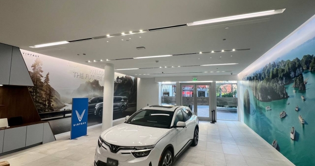 Cận cảnh showroom VinFast 'hoành tráng' trên đất Mỹ, khai trương trong tuần này