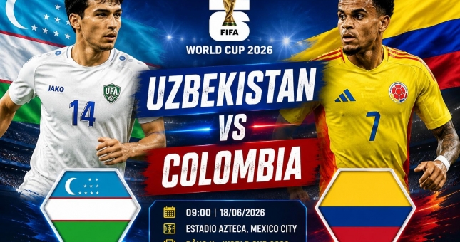 Trực tiếp bóng đá Uzbekistan vs Colombia, 9h00 hôm nay 18/6