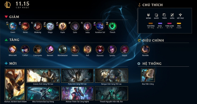 LMHT: Chi tiết bản cập nhật 11.15 mới nhất [CHÍNH THỨC]