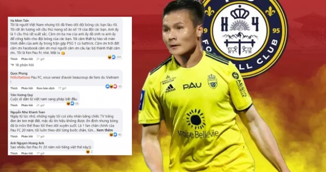 CĐV Việt Nam ‘tấn công’ fanpage của Pau FC, bình luận tên Quang Hải khắp nơi