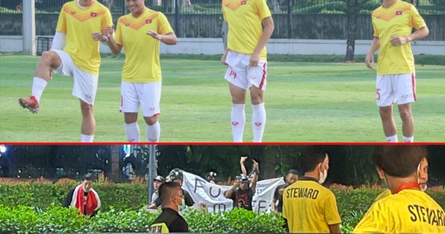 U19 Việt Nam vẫn ra sân tập bình thường mặc cho CĐV Indonesia làm loạn