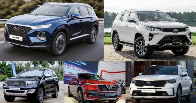 Top 5 xe SUV 7 chỗ hạng D bán chạy nhất tháng 3/2021: Everest vượt Fortuner