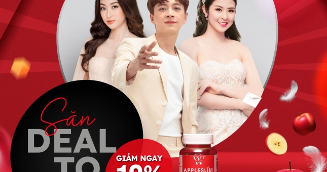 Sản phẩm kẹo giấm táo giữ dáng Appleslim giảm giá sâu dịp lễ 30.4 và 1.5