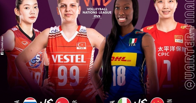 Lịch thi đấu tứ kết giải bóng chuyền nữ VNL 2022 ngày 14/7: Trung vs Ý