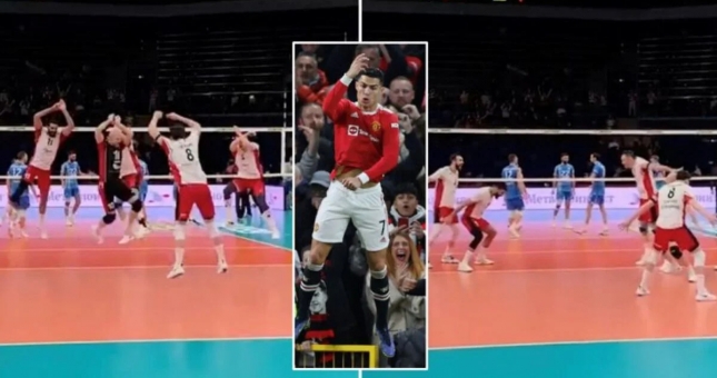 CLB bóng chuyền Nga gây sốt với màn ăn mừng thương hiệu của Ronaldo