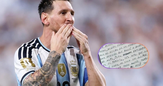 Một từ bị gạch trong thư tay Messi khiến cả thế giới tranh luận