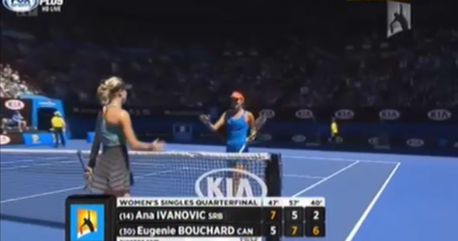 Video tennis: Ivanovic - Bouchard (Tứ kết Australian Open)