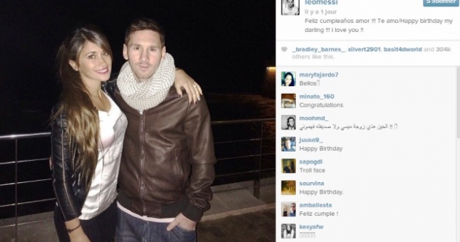 Messi tình tứ chúc mừng sinh nhật bạn gái