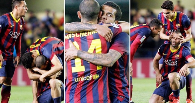 Barca thắng, Mascherano vẫn khóc nức nở ngay trên sân