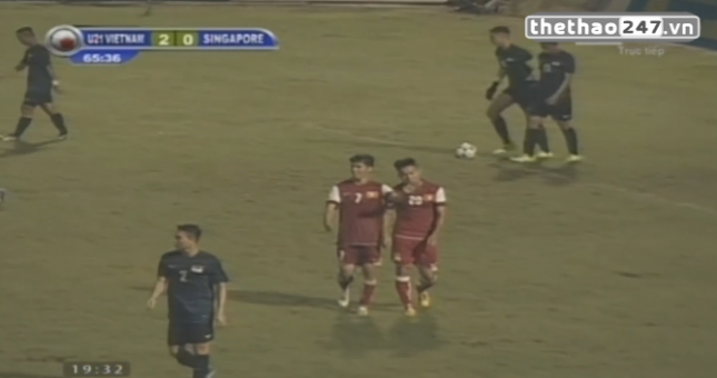 VIDEO: Phút 66 - Văn Đại nâng tỉ số lên 3 - 0 (U21 Việt Nam - U21 Singapore)