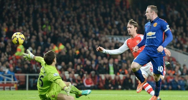 Video clip bàn thắng: Arsenal 1-2 Man United - Rooney tỏa sáng