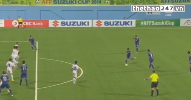 Video AFF Cup 2014: Siêu phẩm sút phạt của Prakit Deeporm (Thái Lan-Myanmar)