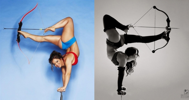 VIDEO: Màn uốn dẻo bắn cung bằng chân của người đẹp Lilia Stepanova