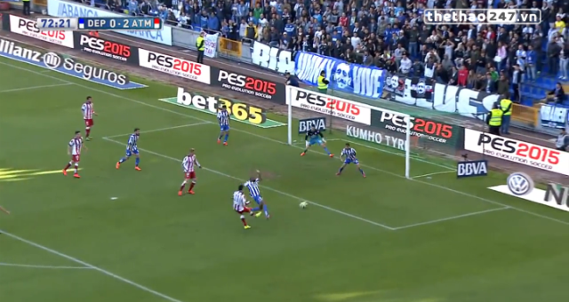 VIDEO: Cầu thủ Atletico bất lực trước khung thành của Deportivo với 4 pha dứt điểm liên tiếp