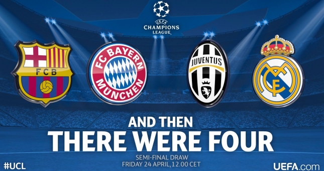 Ấn định thời gian bốc thăm bán kết Champions League