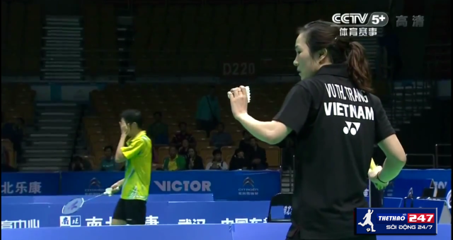 Video cầu lông: Sét đấu để đời của Vũ Thị Trang trước tay vợt số 1 Trung Quốc