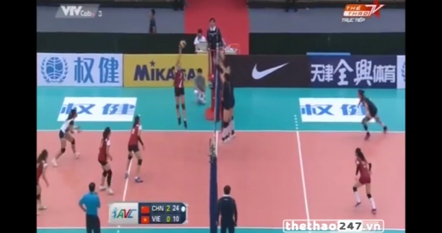 Video bóng chuyền: Set 3 Việt Nam - Trung Quốc