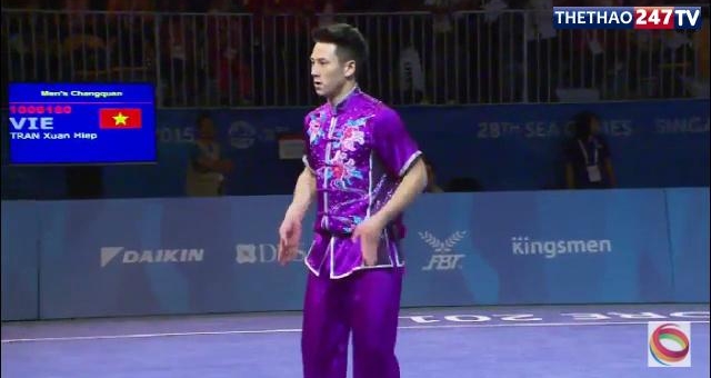 Video SEA Games 28: Bài thi Trường quyền nam của Trần Xuân Hiệp (Wushu)