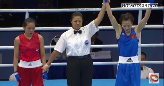 Video SEA Games 28: Nguyễn Thị Yến knock-out đối thủ tại bán kết Boxing nữ dưới 51kg