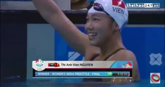 Video SEA Games 28: Ánh Viên phá kỷ lục lần thứ 8 tại Sea Games 28