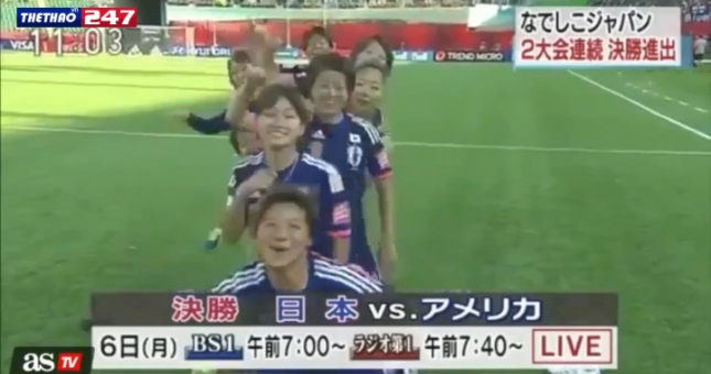 VIDEO: Màn ăn mừng gây hoa mắt người xem của các nữ cầu thủ Nhật Bản