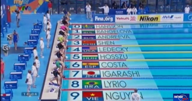 VIDEO: Bài thi bơi 200m tự do nữ của Ánh Viên tại giải bơi VĐTG