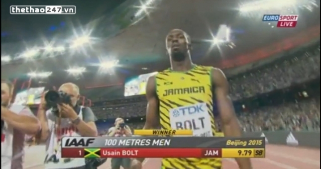 VIDEO: Usain Bolt vô địch nội dung 100m tại giải điền kinh thế giới