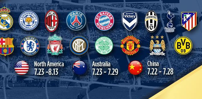 Lịch thi đấu ICC 2016 - Lịch trực tiếp International Champions Cup 2016