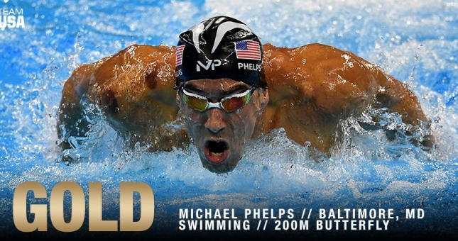 VIDEO: Michael Phelps giành HCV 200m bơi bớm ( Olympic 2016)