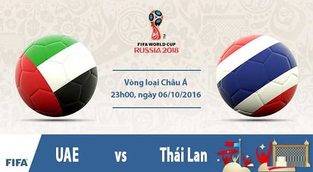 Kết quả UAE vs Thái Lan, 23h00 ngày 6/10