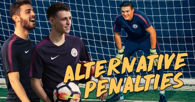 VIDEO: Cuộc thi đá penalty hài hước của sao Man City