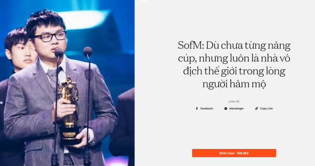 SofM nhận danh hiệu “Đại sứ truyền cảm hứng” Wechoice Awards 2020