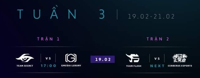 Lịch thi đấu VCS mùa Xuân 2021 hôm nay ngày 19/02