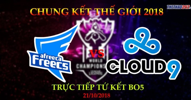 Afreeca Freecs vs Cloud9 ván 3: C9 đã có tấm vé góp mặt vào bán kết CKTG 2018