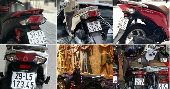 Loạt xe Vision biển số 'khủng' giá hàng trăm triệu đồng