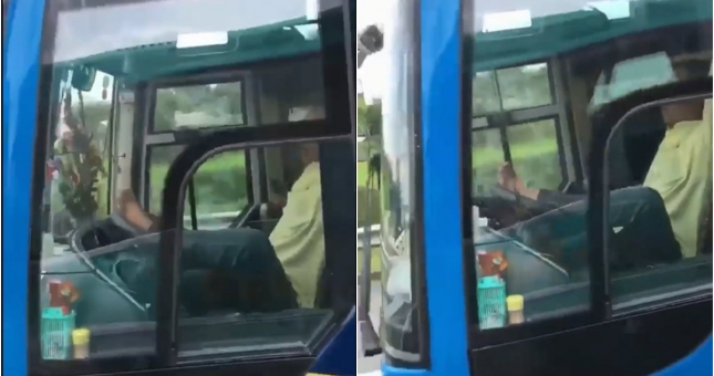 VIDEO: Dân mạng phẫn nộ khi tài xế xe khách lái xe bằng chân