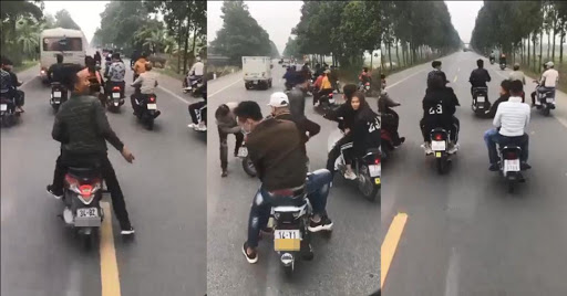 Xử lý nhóm thanh niên lạng lách, cản trở xe chở tân binh nhập ngũ