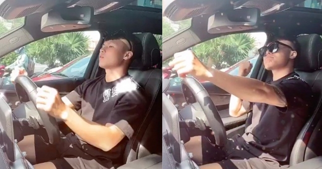 VIDEO: Quang Hải nhún nhảy trên xe sang Mercedes-Benz GLC 300