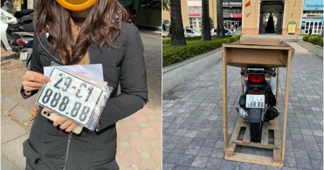 Dân mạng 'phát sốt' với chiếc Honda SH biển số 888.88