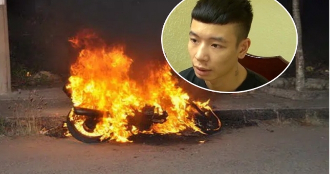 Hà Hội: Nam thanh niên đốt xe đối phương vì bạn gái bị trêu