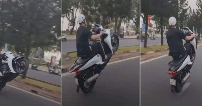 VIDEO: Thanh viên 'khoe chiến tích' bốc đầu Honda SH và cái kết đắng