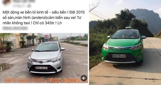 Xe Toyota Vios chạy taxi nhưng được rao bán xe tư nhân: chủ xe nói gì?