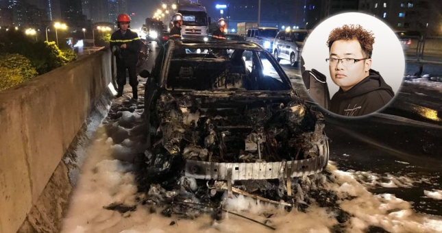 Mazda 3 của thành viên nhóm nhạc Da LAB bỗng nhiên bốc cháy