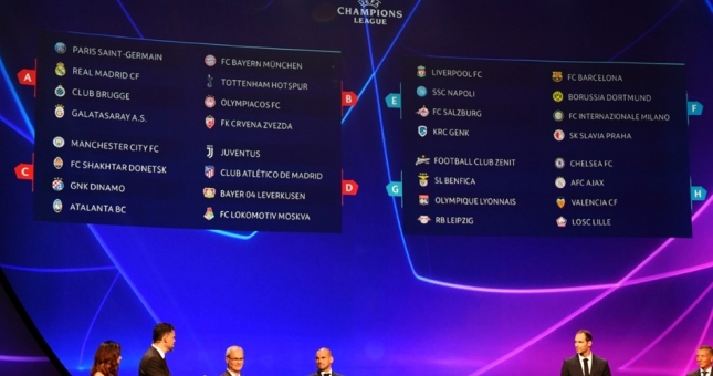 Bảng tử thần xuất hiện ở Champions League 2019/20