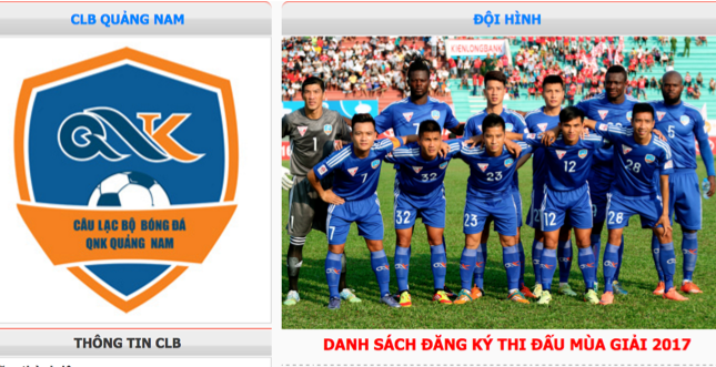 Danh sách cầu thủ, đội hình CLB Quảng Nam mùa giải 2017