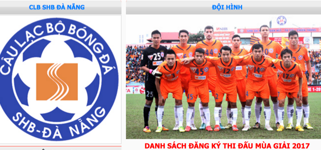 Danh sách cầu thủ, đội hình SHB Đà Nẵng mùa giải 2017