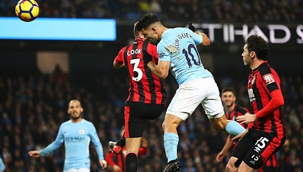 Aguero lập cú đúp, Man City thắng hủy diệt Bournemouth