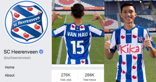 Heerenveen’s Facebook page soars after Doan Van Hau’s transfer